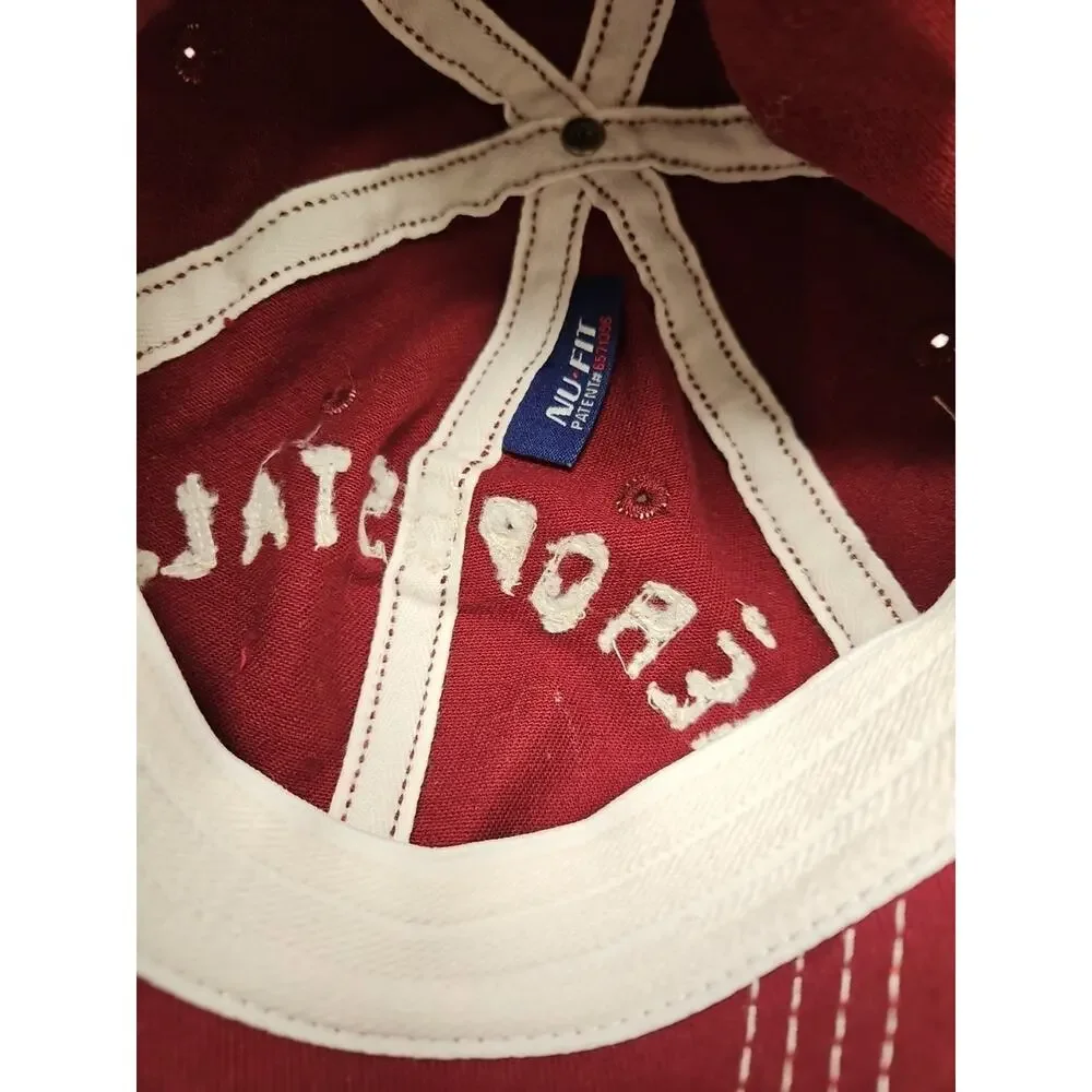 Aeropostale Distressed Hat Sz L/XL Baseball Ball Cap burgundy Gorpcore
